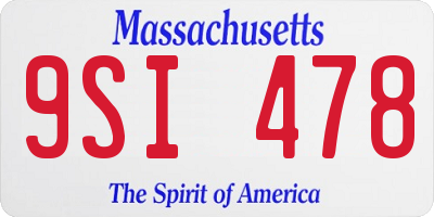 MA license plate 9SI478