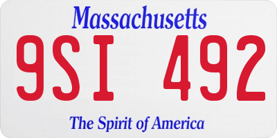 MA license plate 9SI492