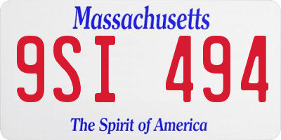 MA license plate 9SI494