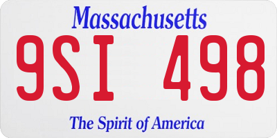 MA license plate 9SI498