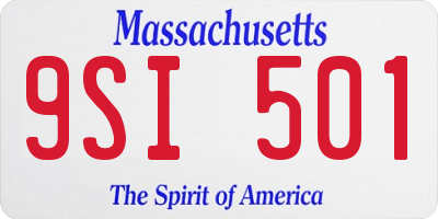 MA license plate 9SI501