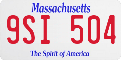 MA license plate 9SI504