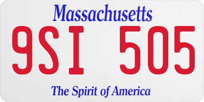 MA license plate 9SI505