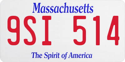 MA license plate 9SI514