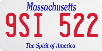 MA license plate 9SI522