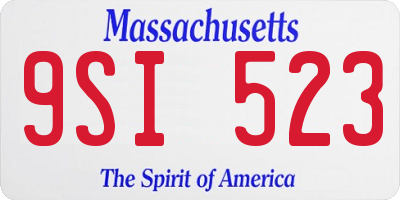 MA license plate 9SI523