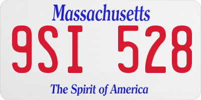 MA license plate 9SI528