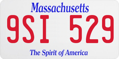 MA license plate 9SI529