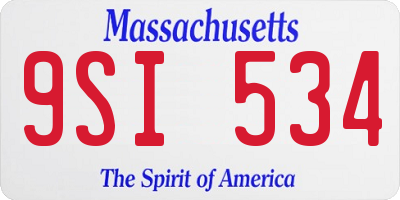 MA license plate 9SI534