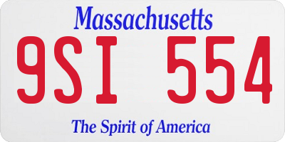 MA license plate 9SI554
