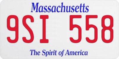 MA license plate 9SI558