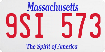 MA license plate 9SI573