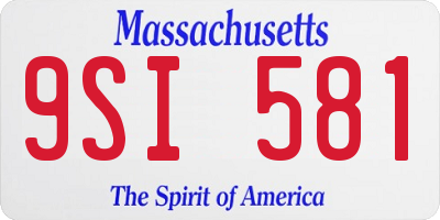 MA license plate 9SI581