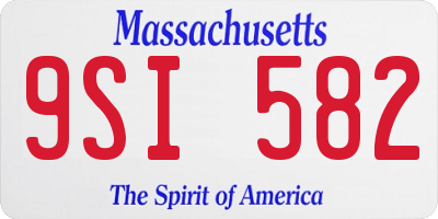 MA license plate 9SI582