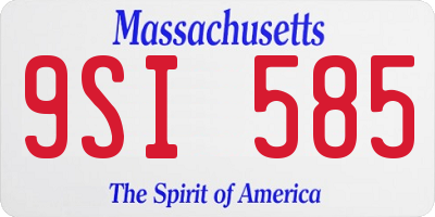 MA license plate 9SI585