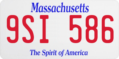 MA license plate 9SI586