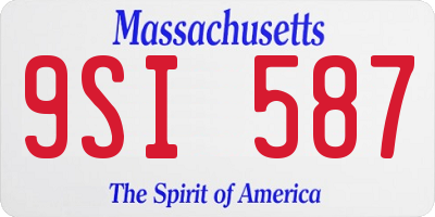 MA license plate 9SI587
