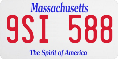 MA license plate 9SI588