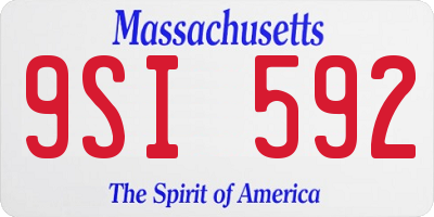 MA license plate 9SI592