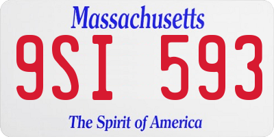 MA license plate 9SI593