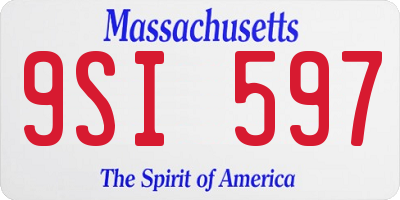 MA license plate 9SI597