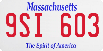 MA license plate 9SI603