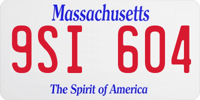 MA license plate 9SI604