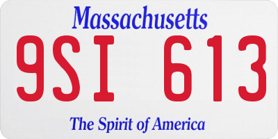 MA license plate 9SI613