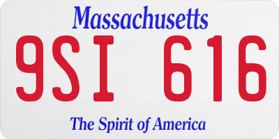 MA license plate 9SI616