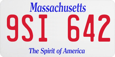 MA license plate 9SI642