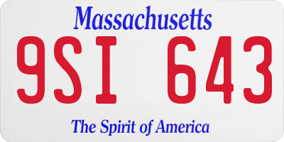 MA license plate 9SI643