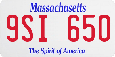 MA license plate 9SI650