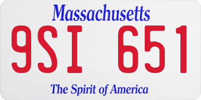 MA license plate 9SI651