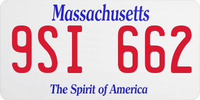 MA license plate 9SI662