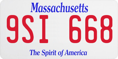 MA license plate 9SI668