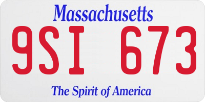MA license plate 9SI673