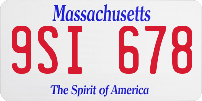 MA license plate 9SI678