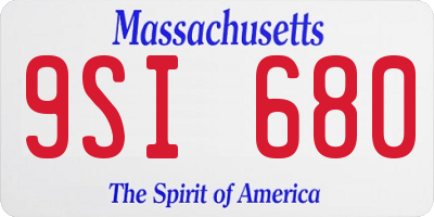 MA license plate 9SI680