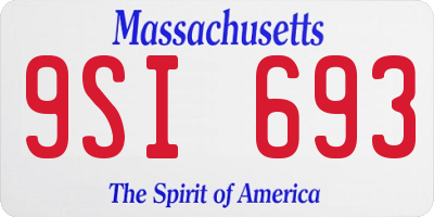 MA license plate 9SI693
