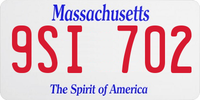 MA license plate 9SI702