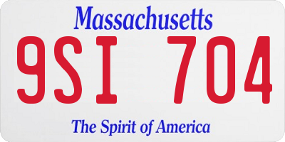 MA license plate 9SI704