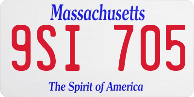 MA license plate 9SI705