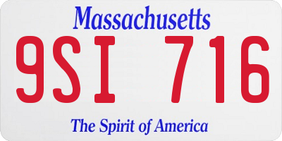 MA license plate 9SI716