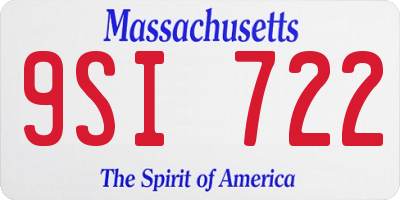 MA license plate 9SI722