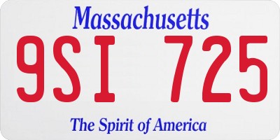MA license plate 9SI725