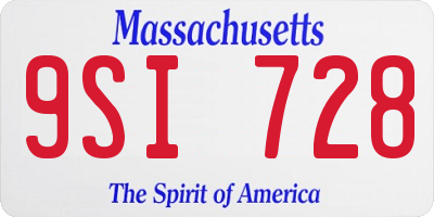 MA license plate 9SI728