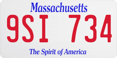 MA license plate 9SI734