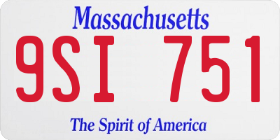 MA license plate 9SI751