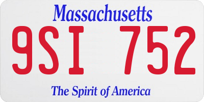 MA license plate 9SI752