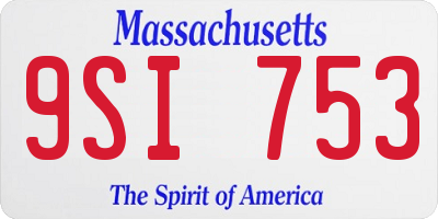 MA license plate 9SI753